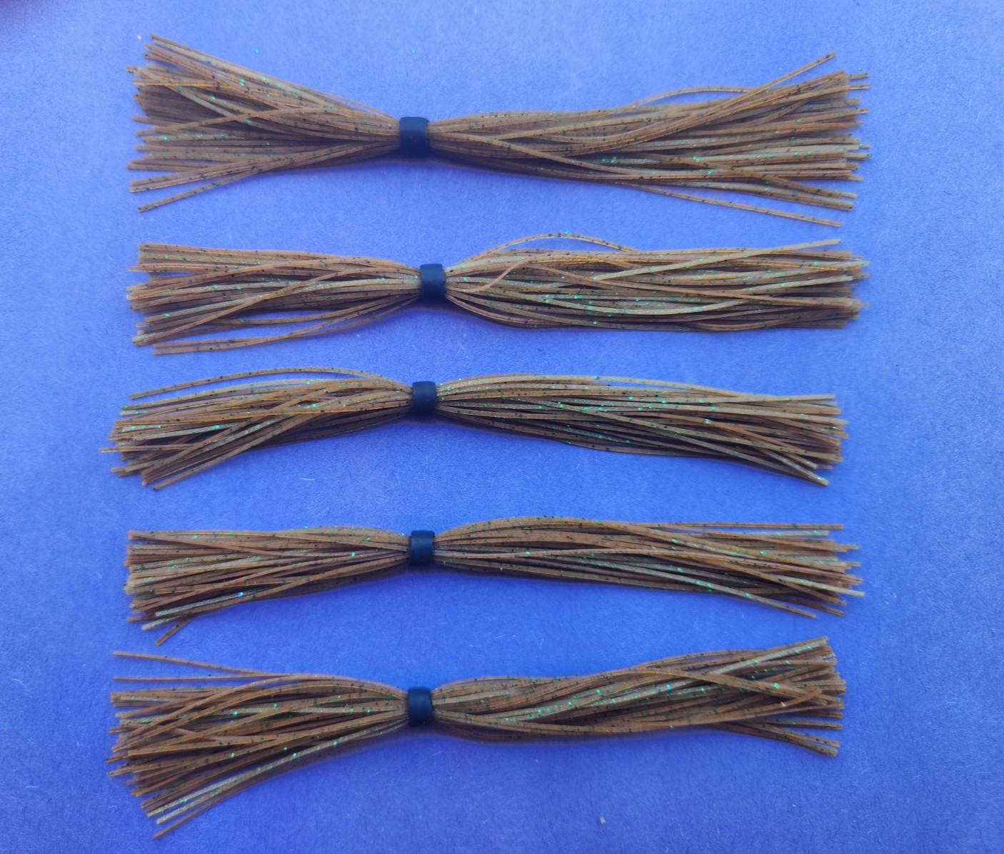 5 silicone Skirt Pumpkin green glitter  5-63 Lure Spinnerbait Buzz jig Tackle