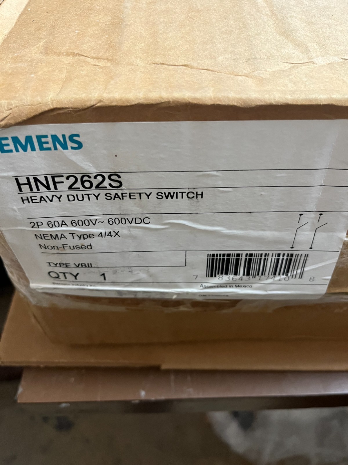 SIEMENS HNF262S / HNF262S (BRAND NEW) stainless steel 2 pole 60a 600v NEW IN BOX