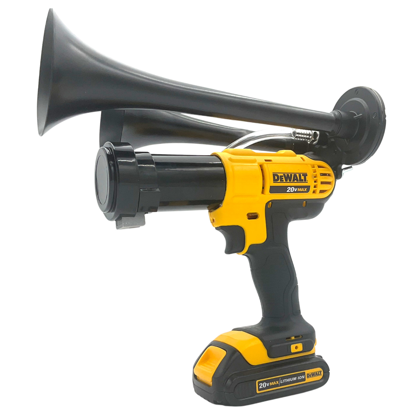 GatorBlast™ For Dewalt 20V Battery Impact Air Horn Dual Black 2x Trumpets  150BD