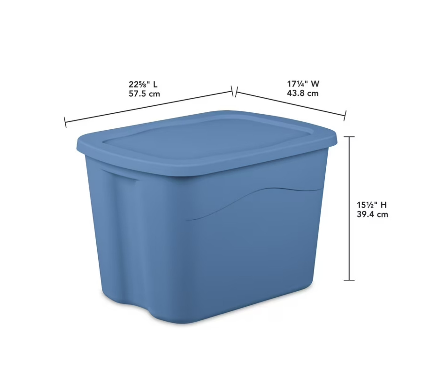 Sterilite Large Storage Bin, 18 Gal Durable Plastic Storage Tote, Blue, 8 Pack