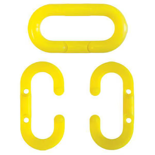 Manufacturer Varies Chain Link for Plastic Chain Barrier, Yellow, 1 12/25 in