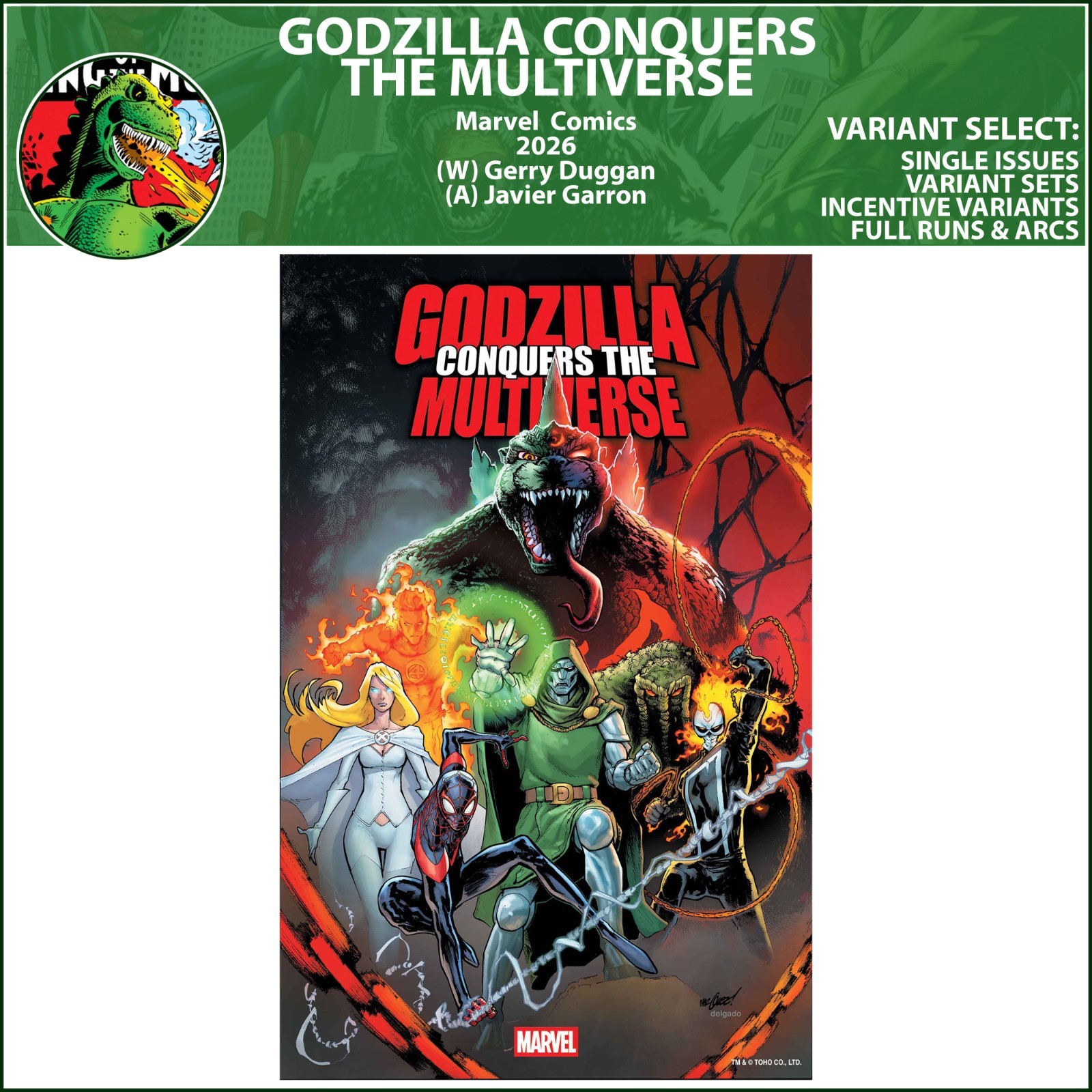 Godzilla Conquers the Multiverse (2026) #1 Marvel Comics COVER SELECT