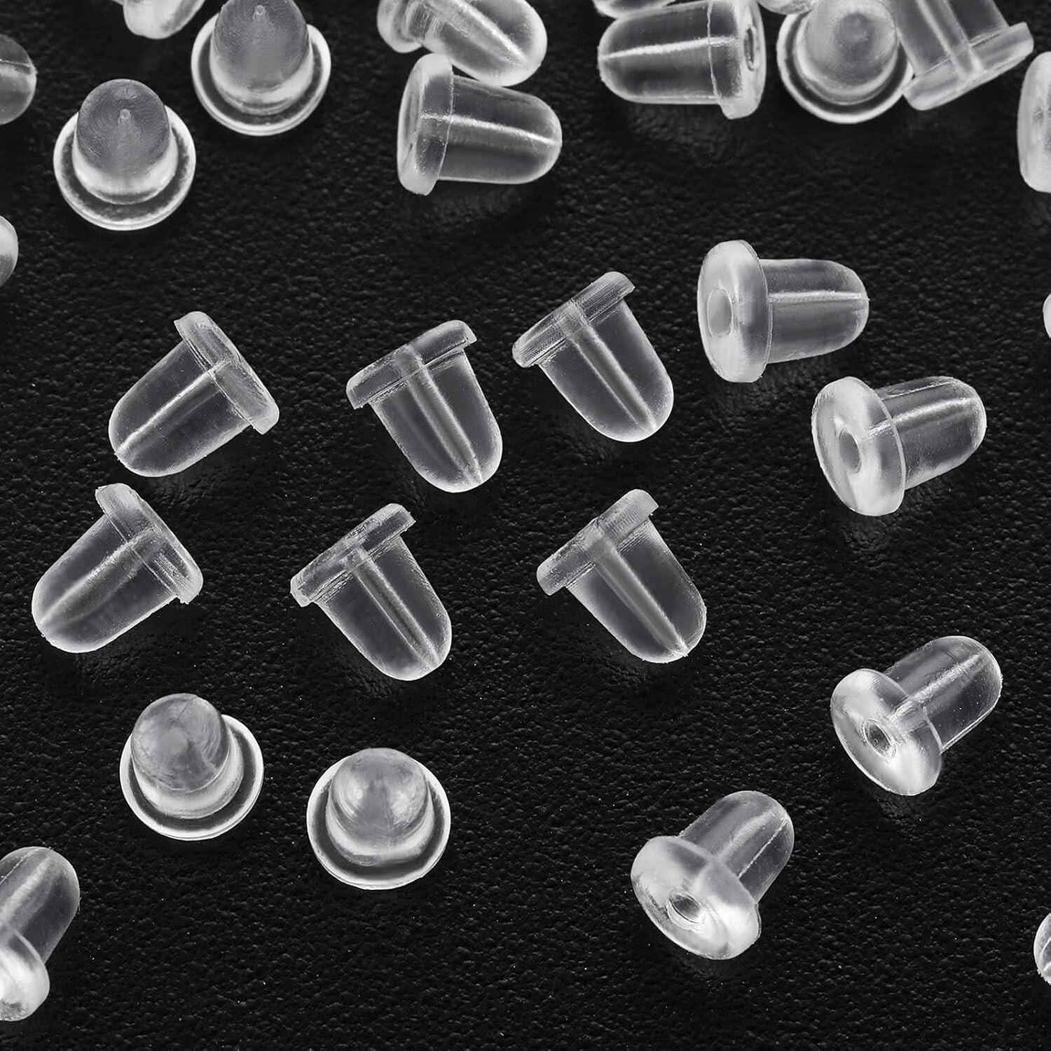 200pc Heavy Duty Rubber Earring Backs Sleeves Holders Stoppers Nuts Silicone
