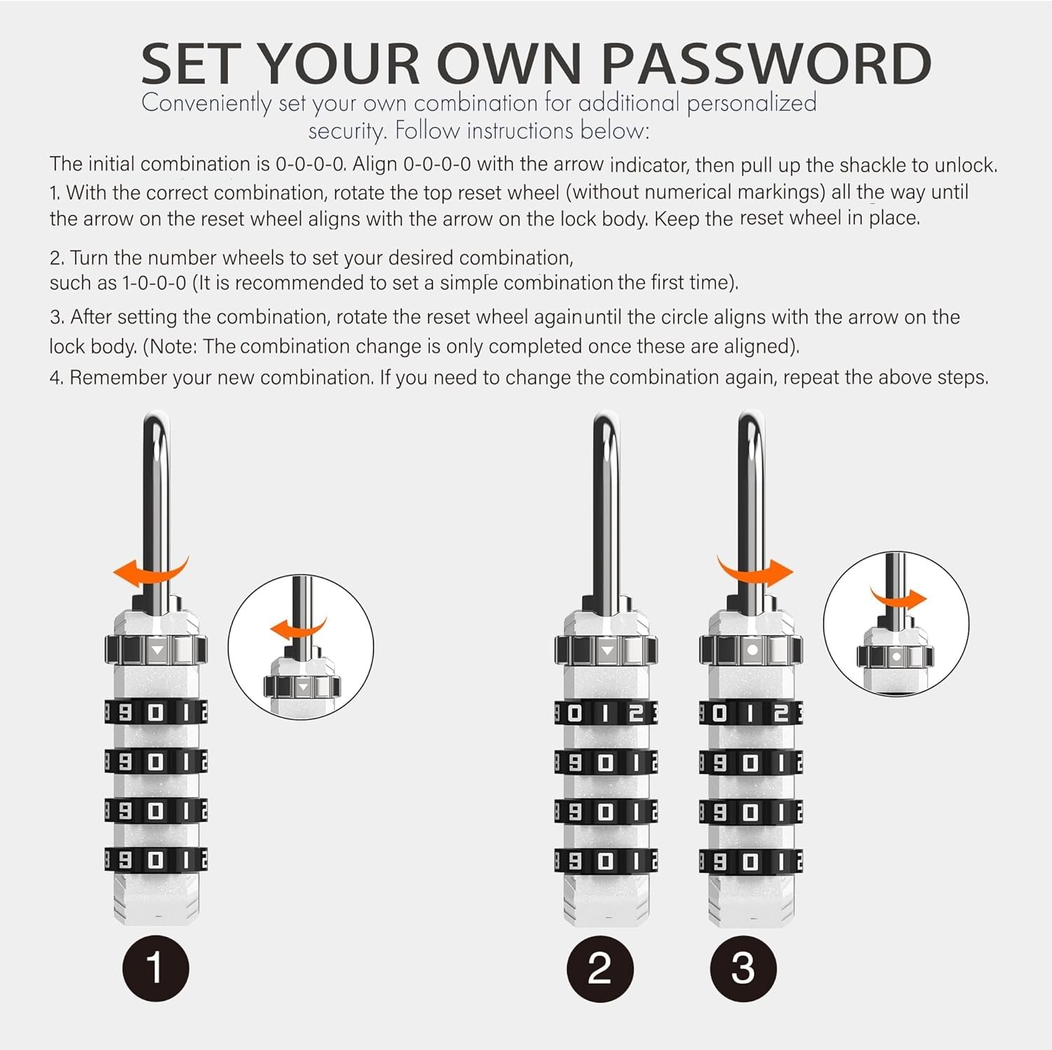 Combination Lock for Locker, Gym Lock with Code, Small Combination Padlock for L