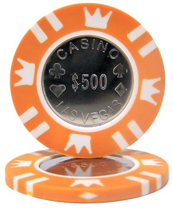 Coin Inlay 15-Gram Poker Chips (25-Pack) - Heavyweight Metal Inlay  BRY000612U