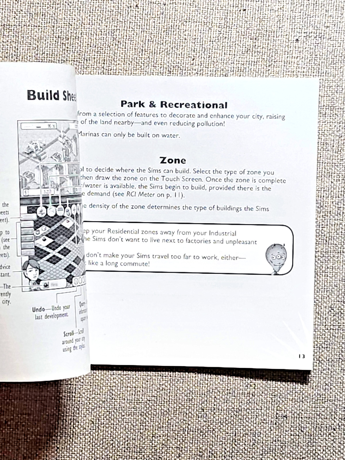 SimCity DS Instruction Manual Only - Nintendo DS