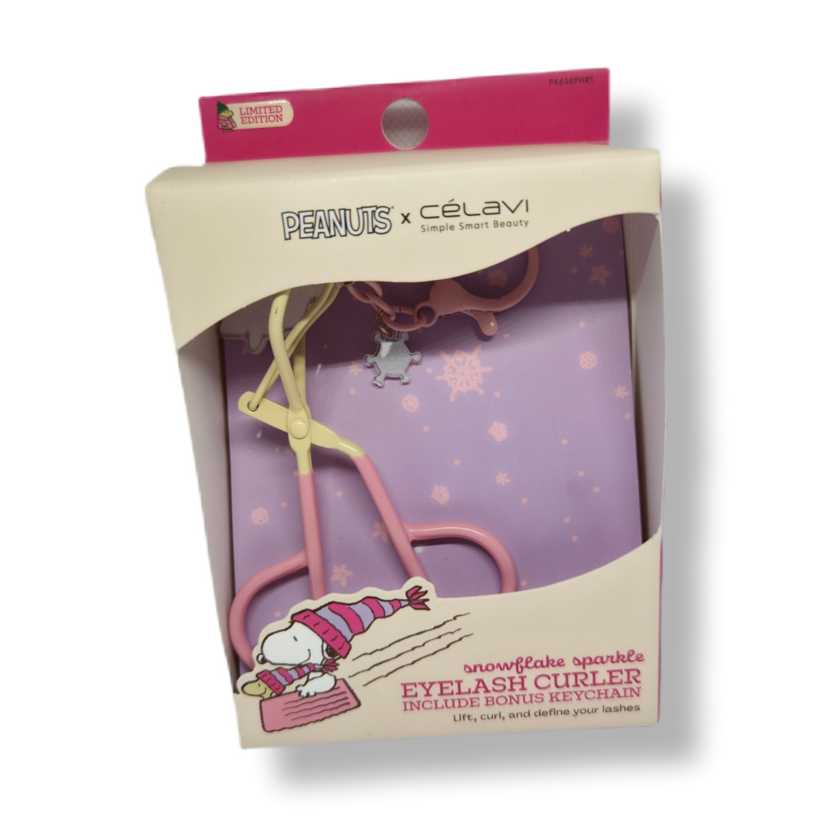 Celavi x Peanuts Eyelash Curler With Key Chain Limited Edition NIB