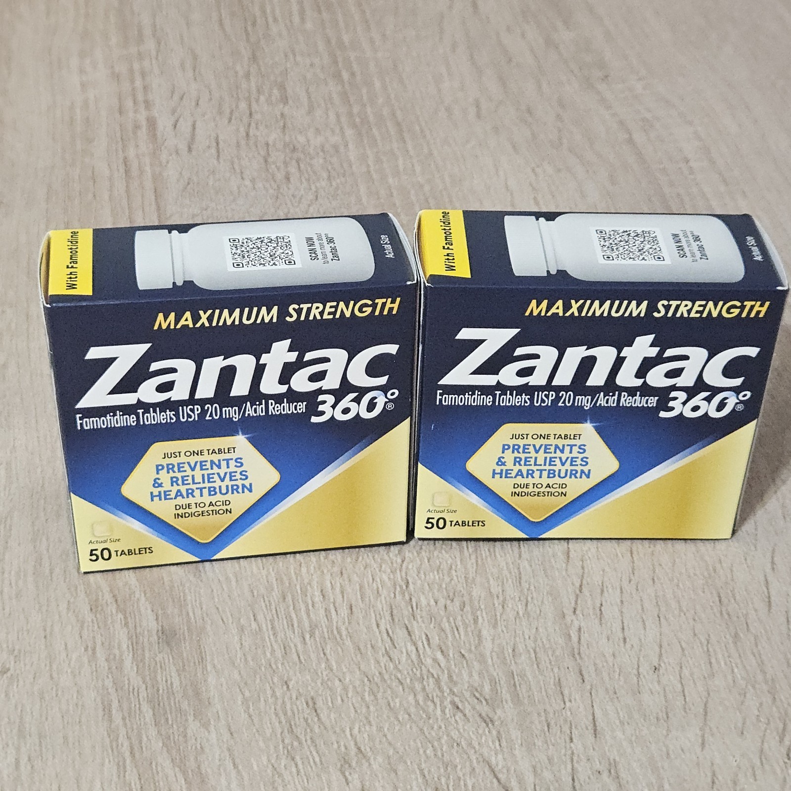 2PK Zantac 360 Famotidine 20mg ~ 50 Tablets EA ~ EXP 04/28 ~ FAST SHIP ~ SEALED