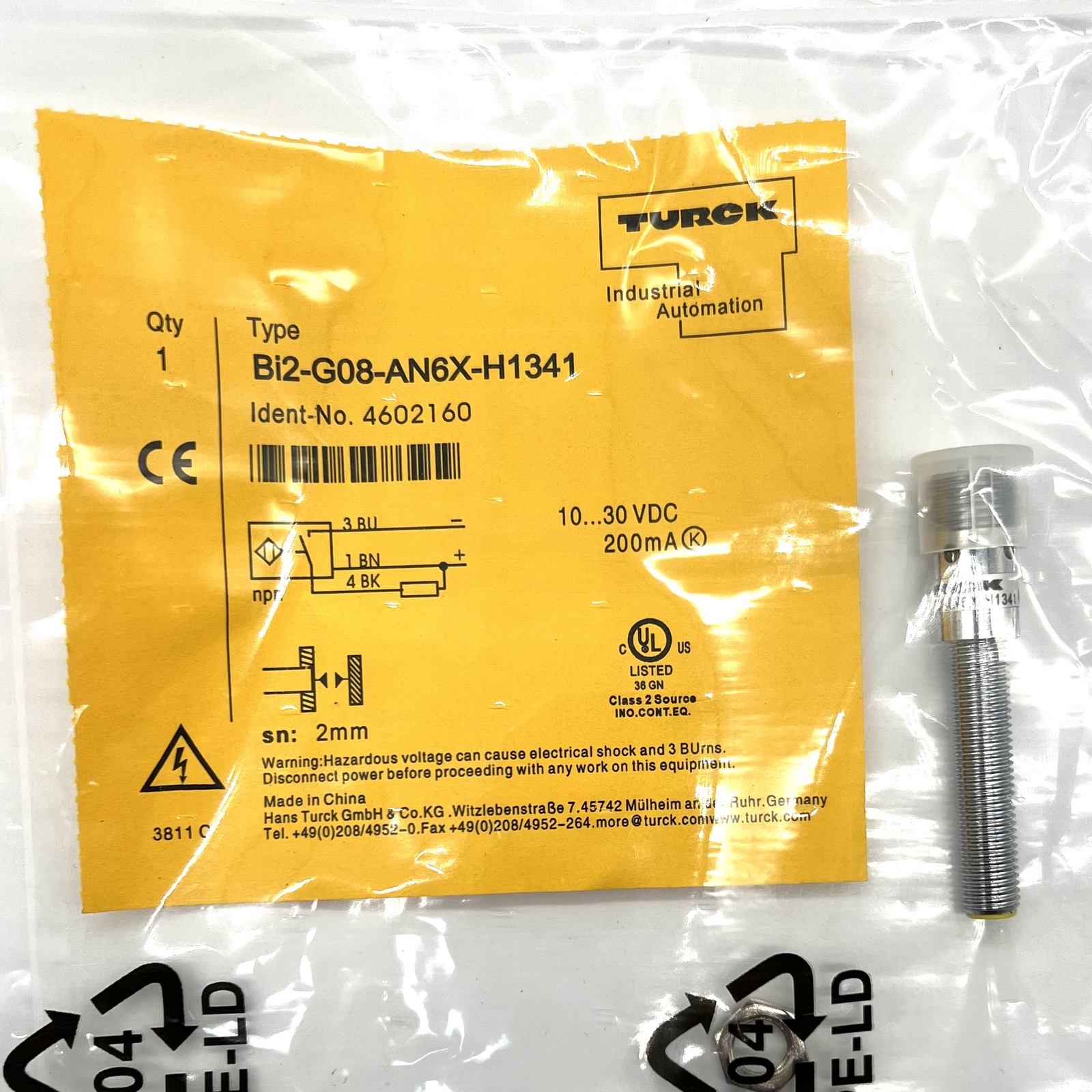 NEW Turck #BI2-G08-AN6X-H1341 Inductive Proximity Sensor Switch US