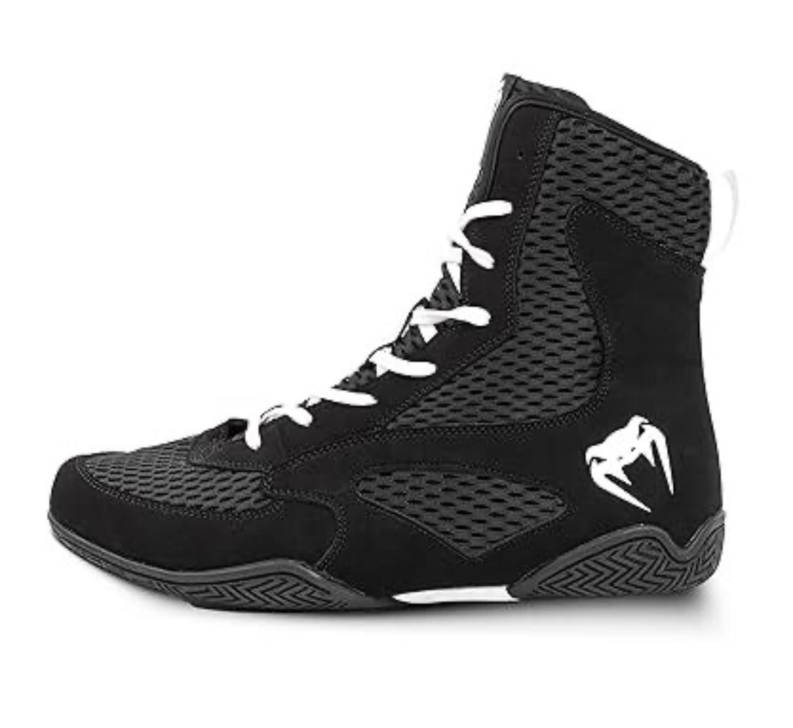 Venum Unisex High-Top Boxing Shoe, Black White, size eur.47.5 and us 13.5