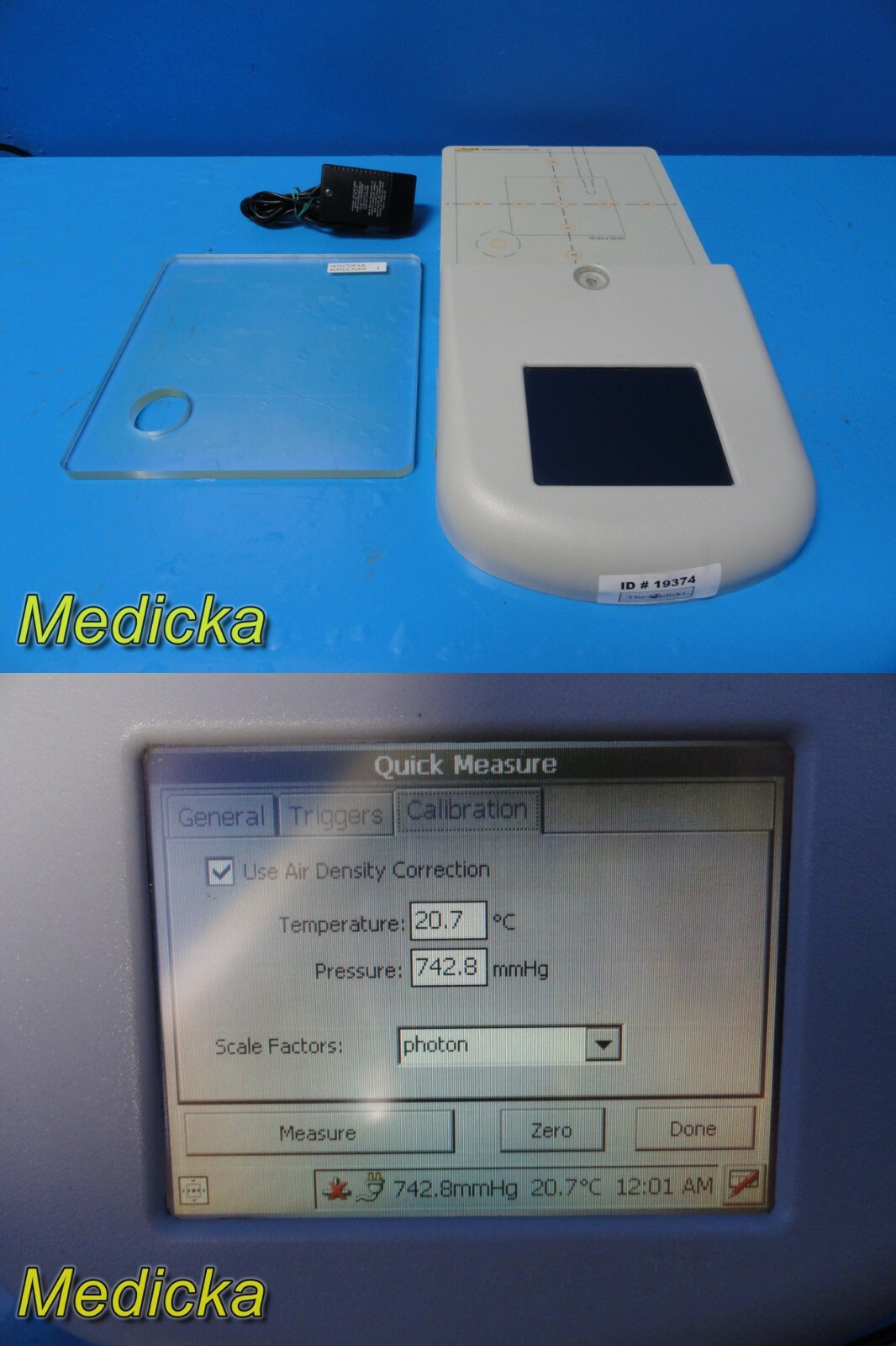 Fluke Medical Victoreen Check Pro Daily Check Device W/ Acrylic Plate~19374