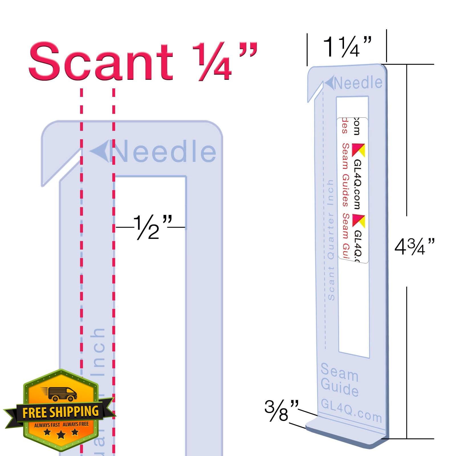 Guidelines4Quilting Seam Guide Setter 1/4 Inch Sewing Machine Tool
