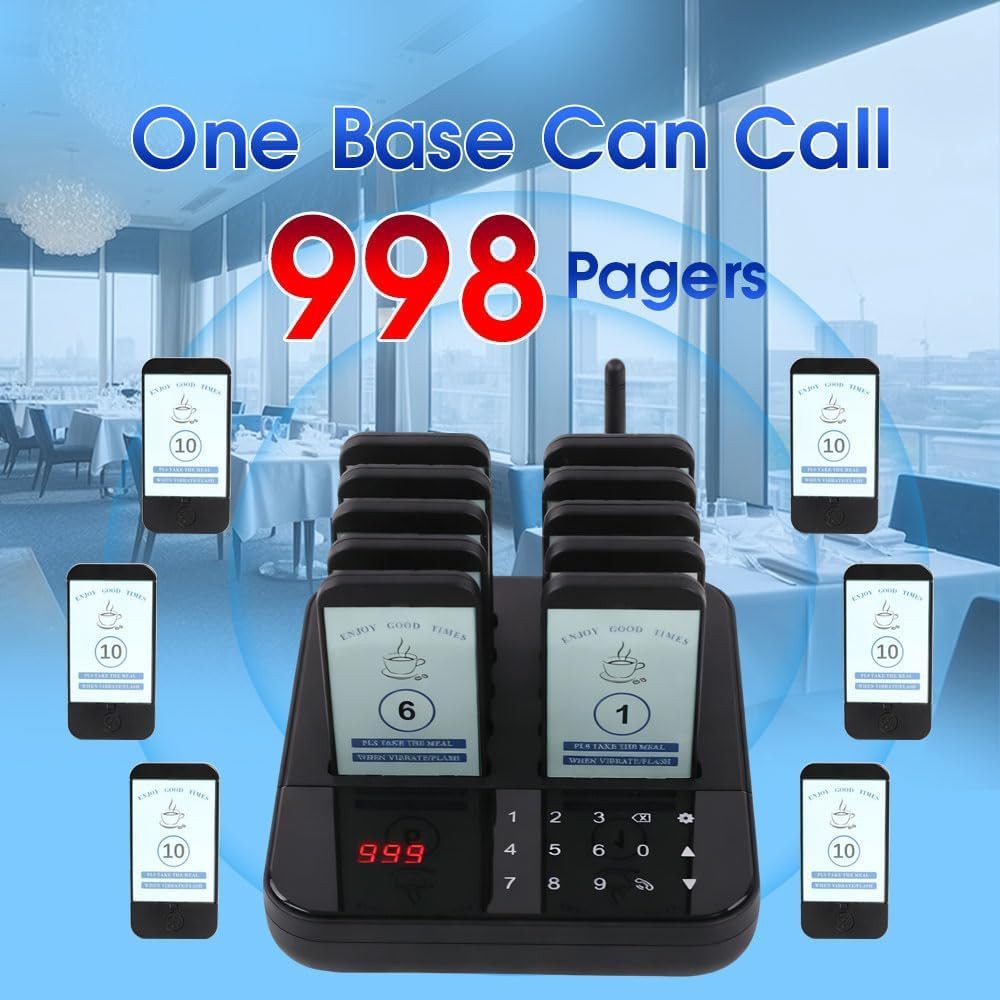 AGJ Restaurant Pager 10 Beepers Wireless Calling System Guest Customer Queue Pag