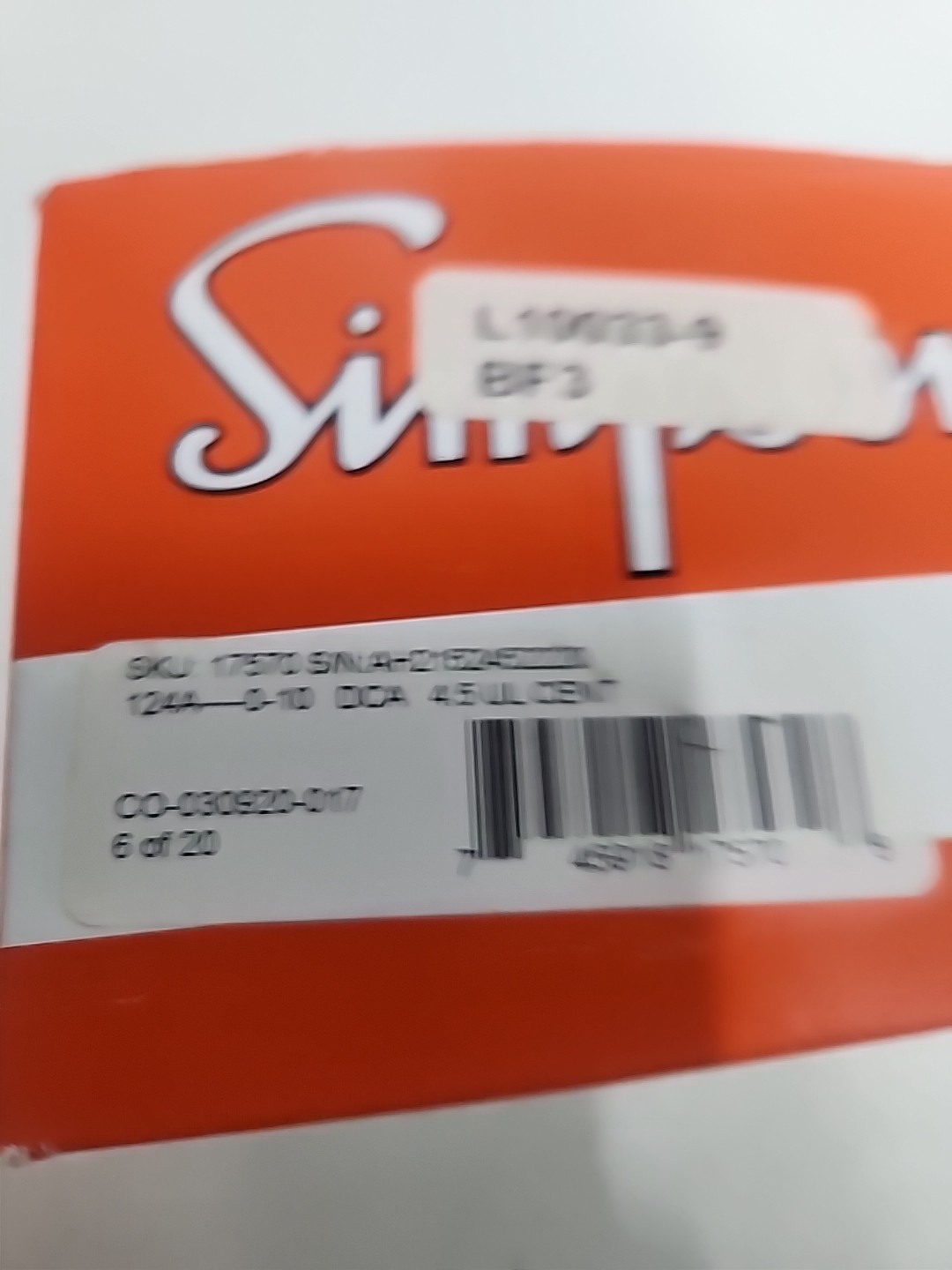 SIMPSON 17570 / 17570 **NOS** **FAST SHIPPING**