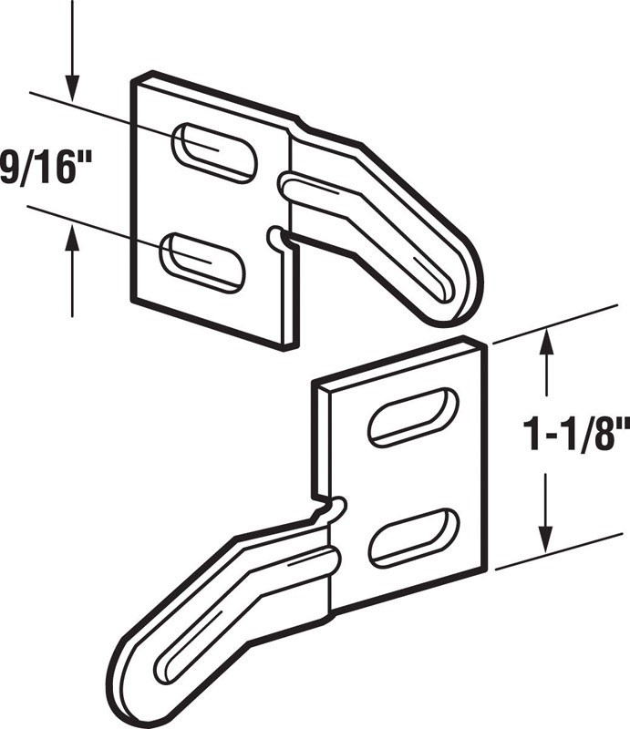 Prime-Line 161083 Zinc-Plated Silver Steel Bi-Fold Door Aligner 1-5/16 W in.