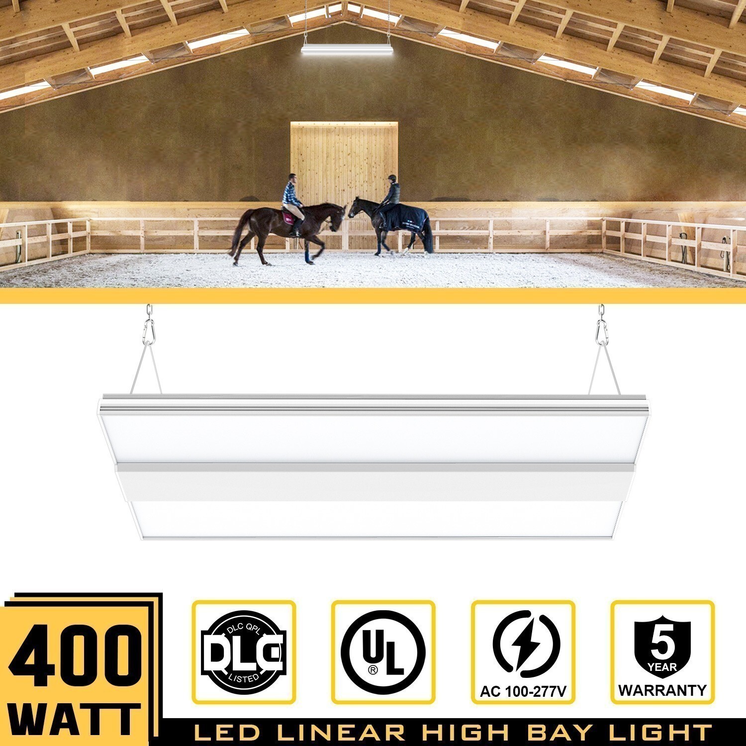 400W LED Linear High Bay Light Fixture Warehouse Factory Lighting 60000 Lumen UL