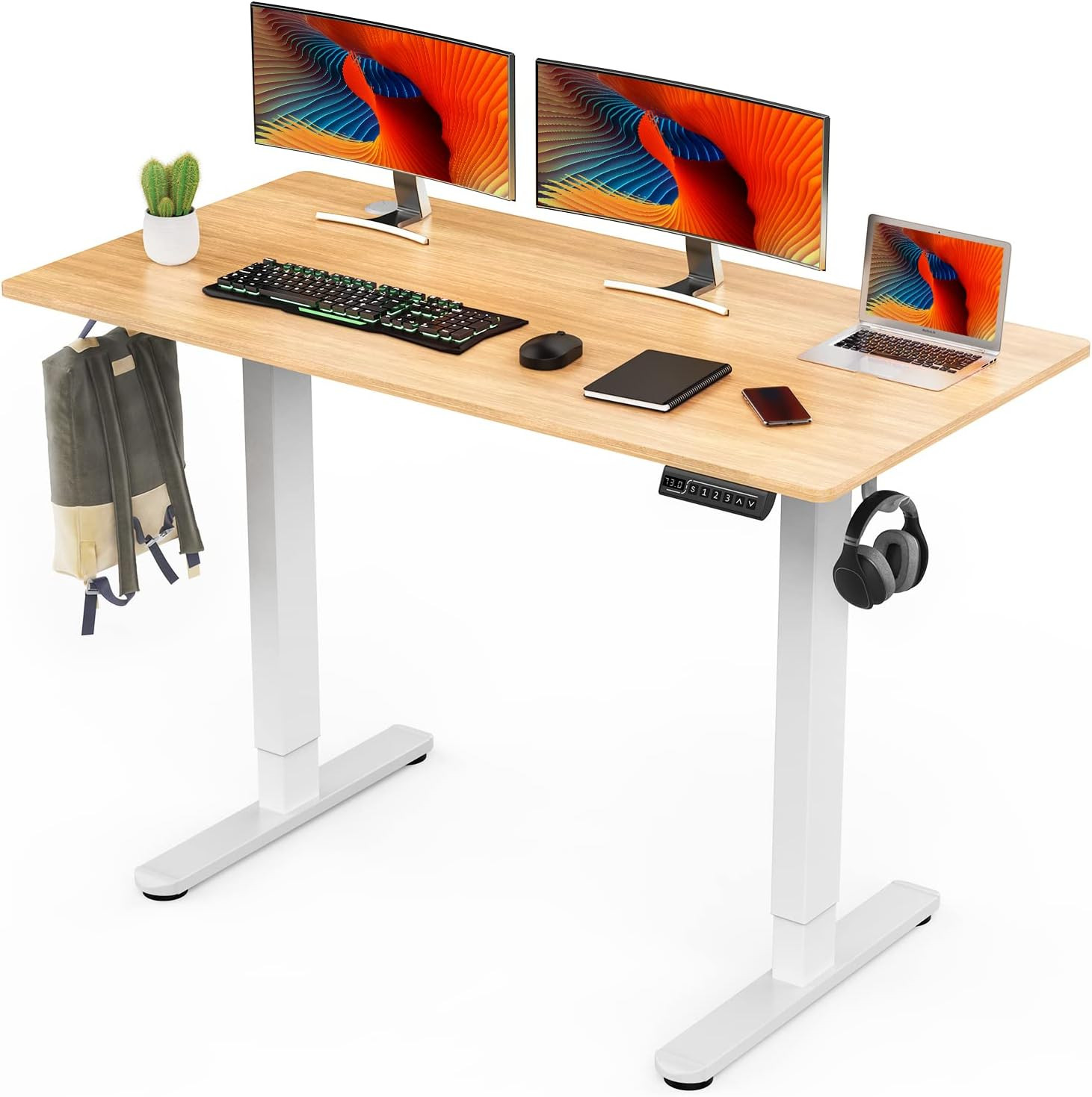 Electric Standing Desk, 55 X 24In Adjustable Height Electric Stand up Desk Stand