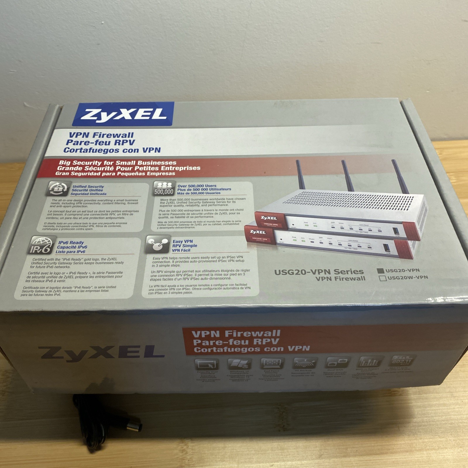 ZyXel Zywall USG 20 Unified Security Gateway VPN Firewall with Power Adapter