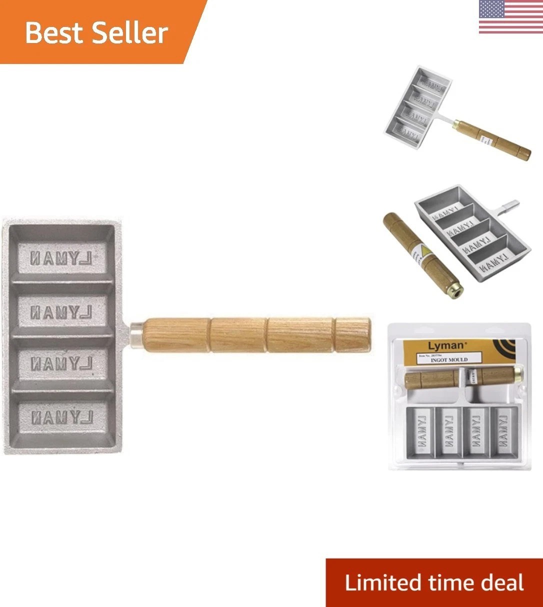 Multi-Ingot Lead Mould in Black - Ideal for Scrap Lead & Furnace Accessory