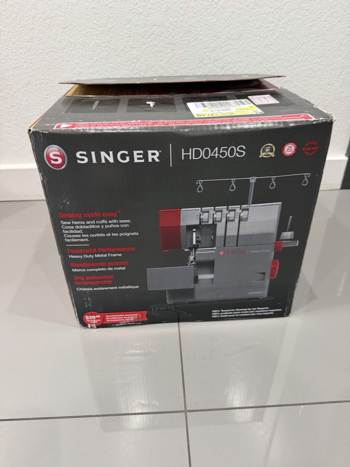 SINGER HD0450S Heavy Duty Serger Overlock Machine with 2-3-4 Thread Capability