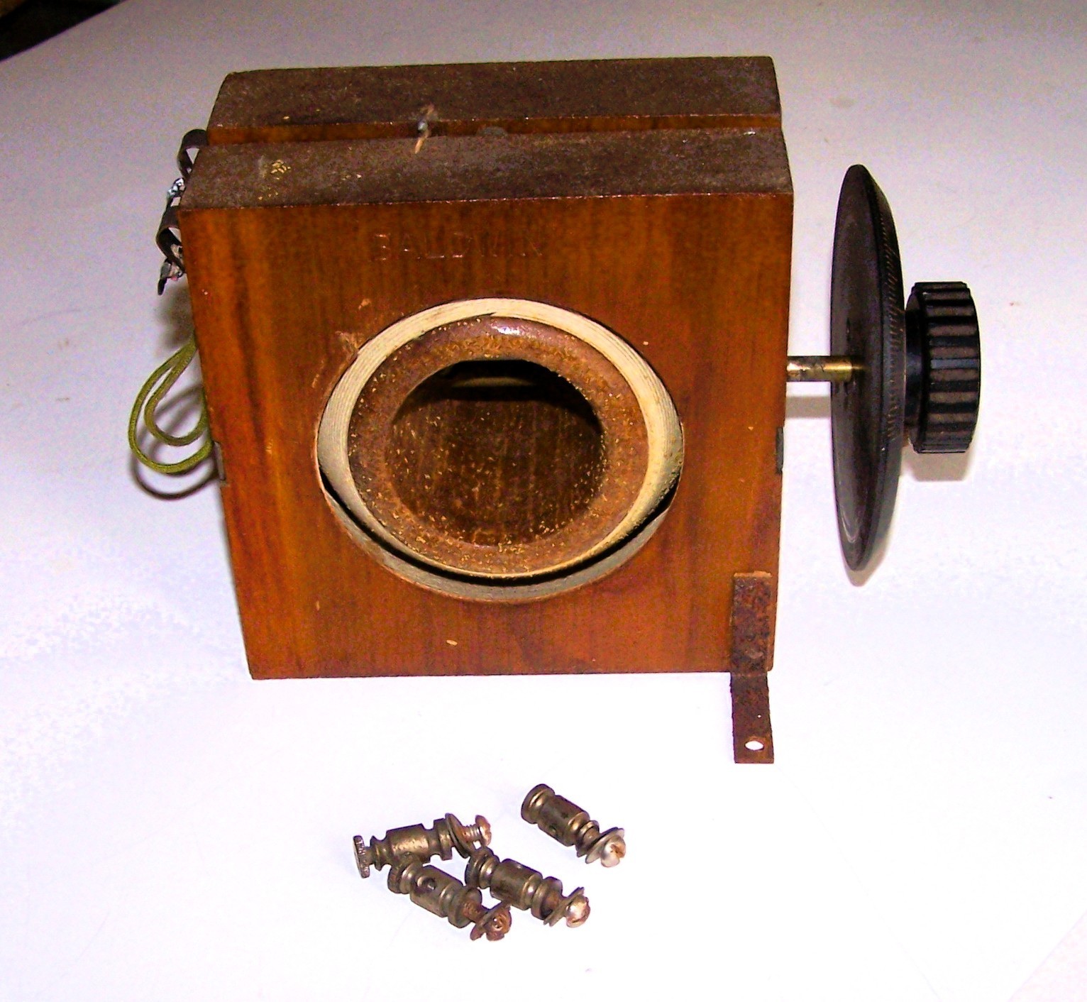 1920's Baldwin Tuning Coil Assembly With 0-100 Dial AndTerminal Thumb Screws