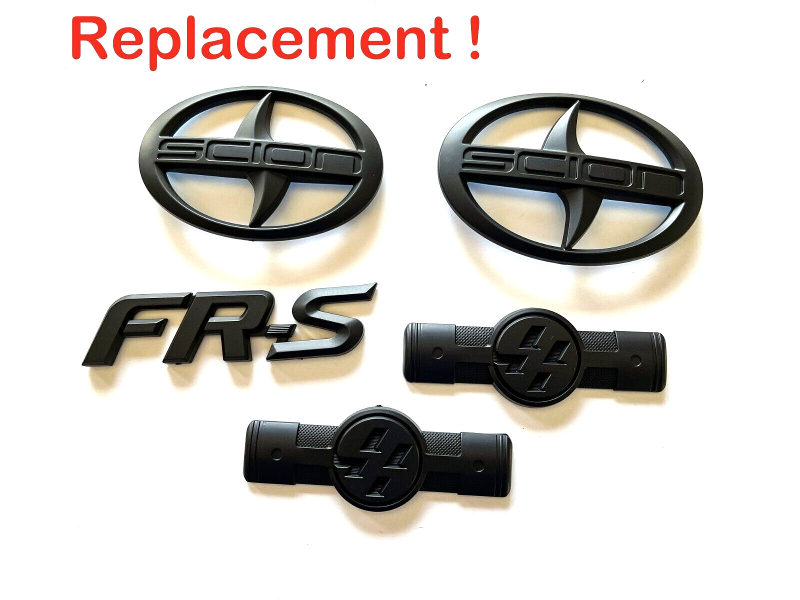 2012-2016 Toyota GT86 Scion FR-S Front Rear Fender Emblems Badge Matte Black