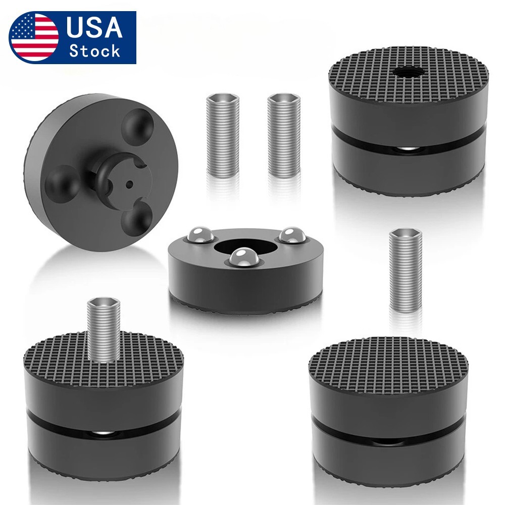 4Sets Aluminum HiFi Speaker Turntable Isolation Stand Feet Base Pad Steel Ball
