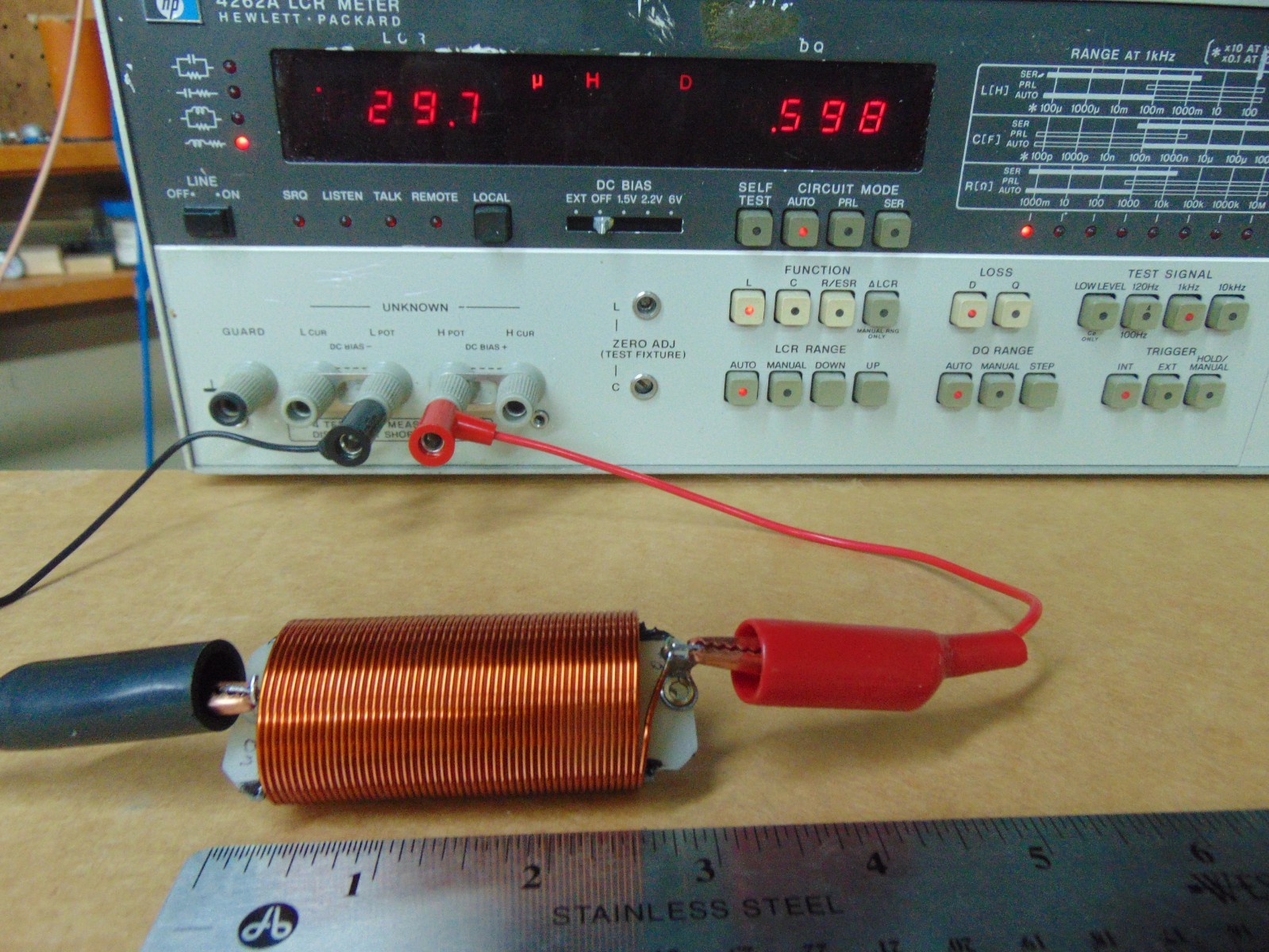 29.7 uH RF Inductor Air Core Coil Collins Radio