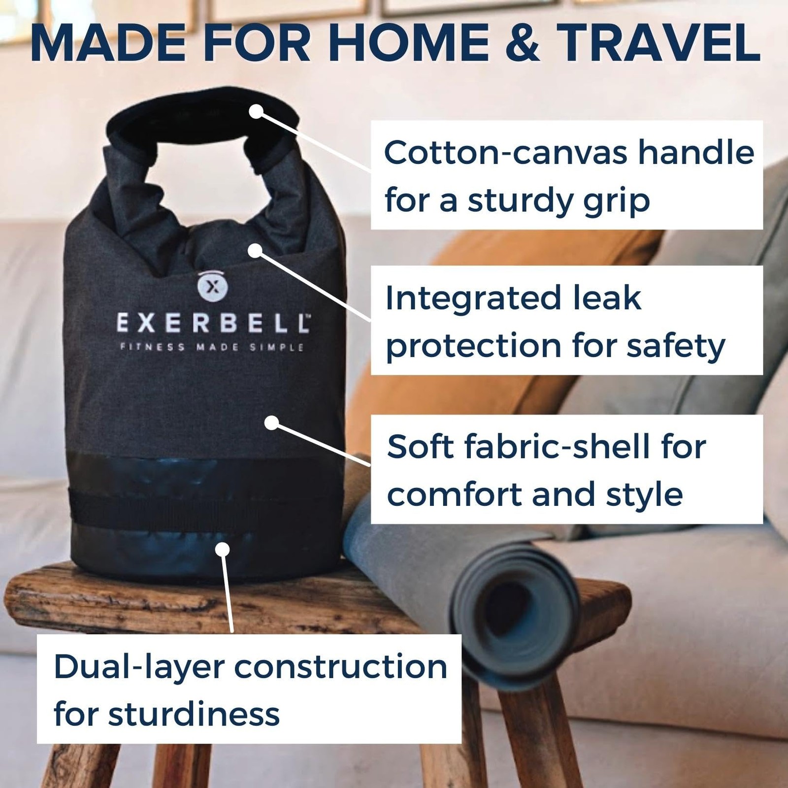 Foldable Adjustable Kettlebell 4-30lbs – Portable Water Sandbag Functional St...