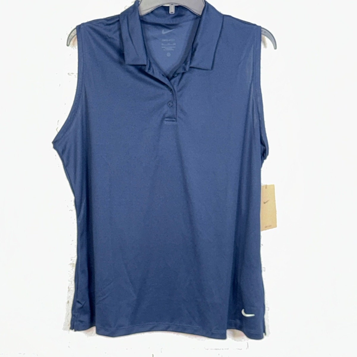 Nike Dri-FIT Victory Sleeveless Golf Polo, Obsidian navy/white XL
