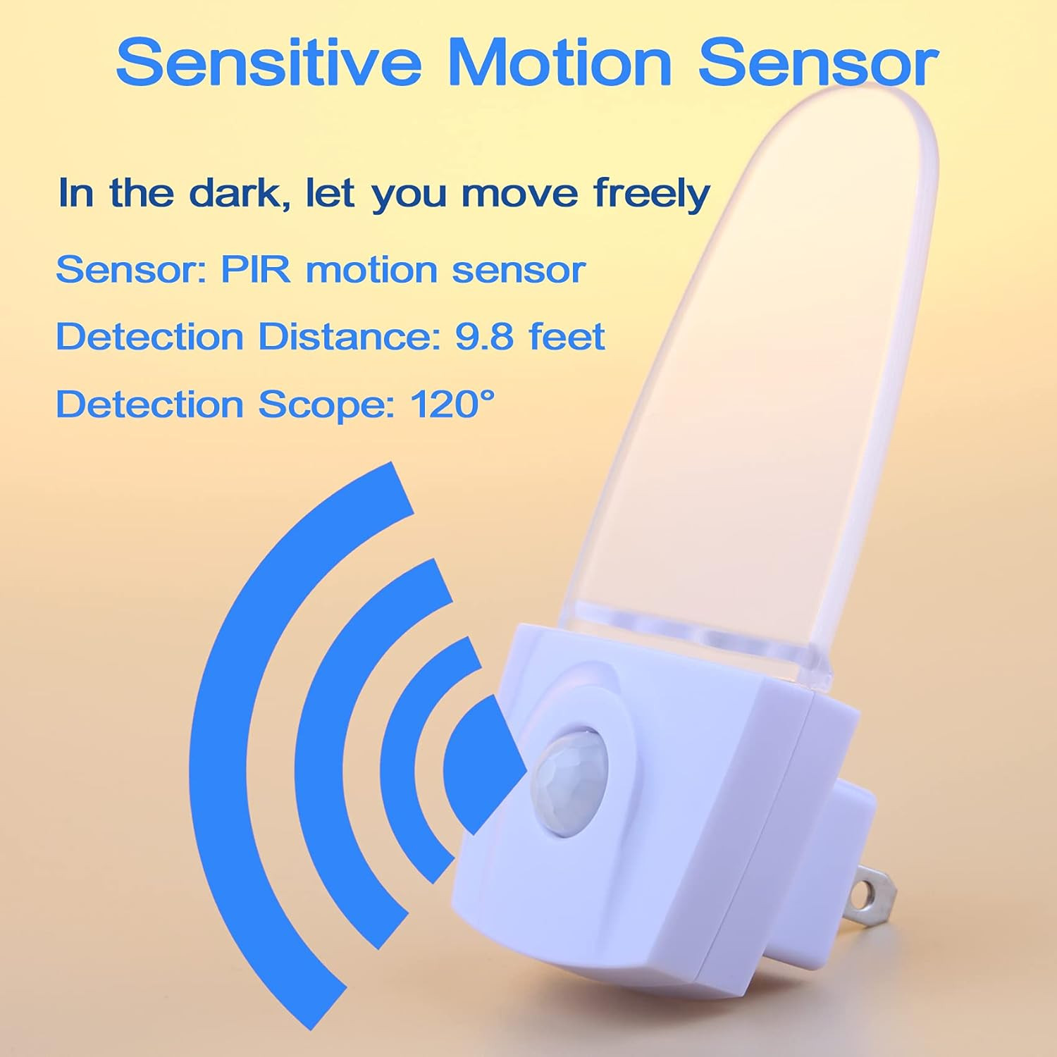 Motion Sensor Night Light 2 Pack, 0.5W Plug in Motion Activated LED Night Lights