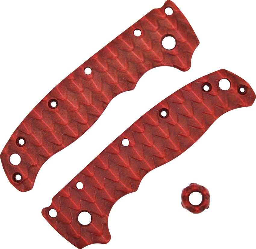 Chroma Scales Red Handles w/ Bead for Demko AD20.5 Knife Textured Nylon PA12