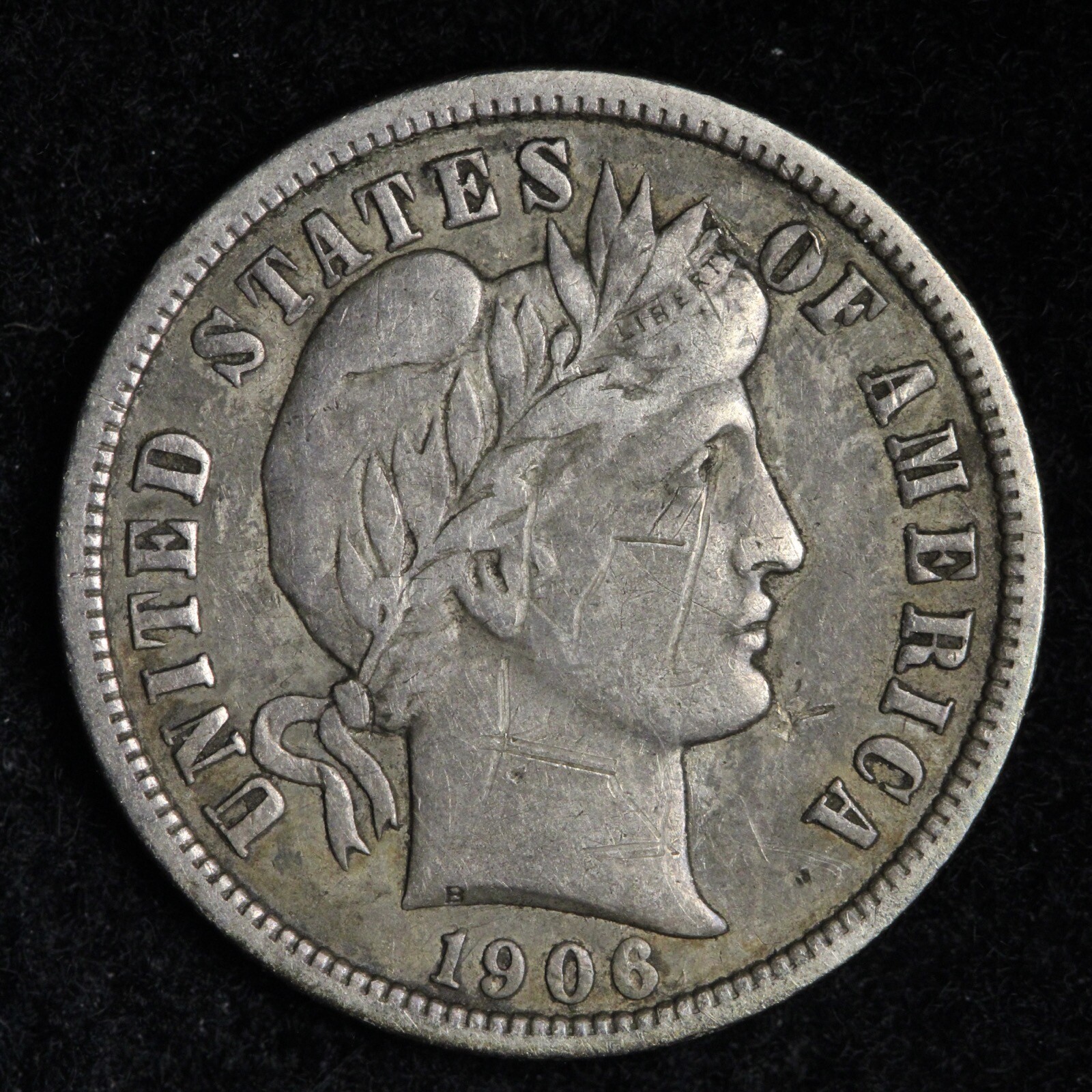 1906 Barber Silver Dime CHOICE XF E255 RQH