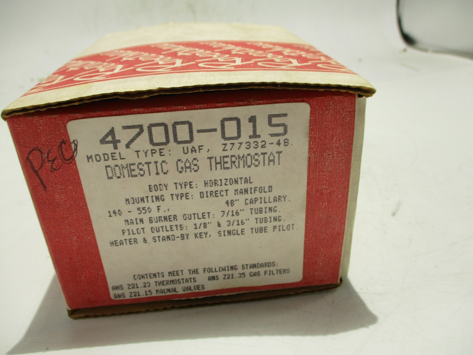 NEW ROBERTSHAW 4700-015 DOMESTIC GAS THERMOSTAT