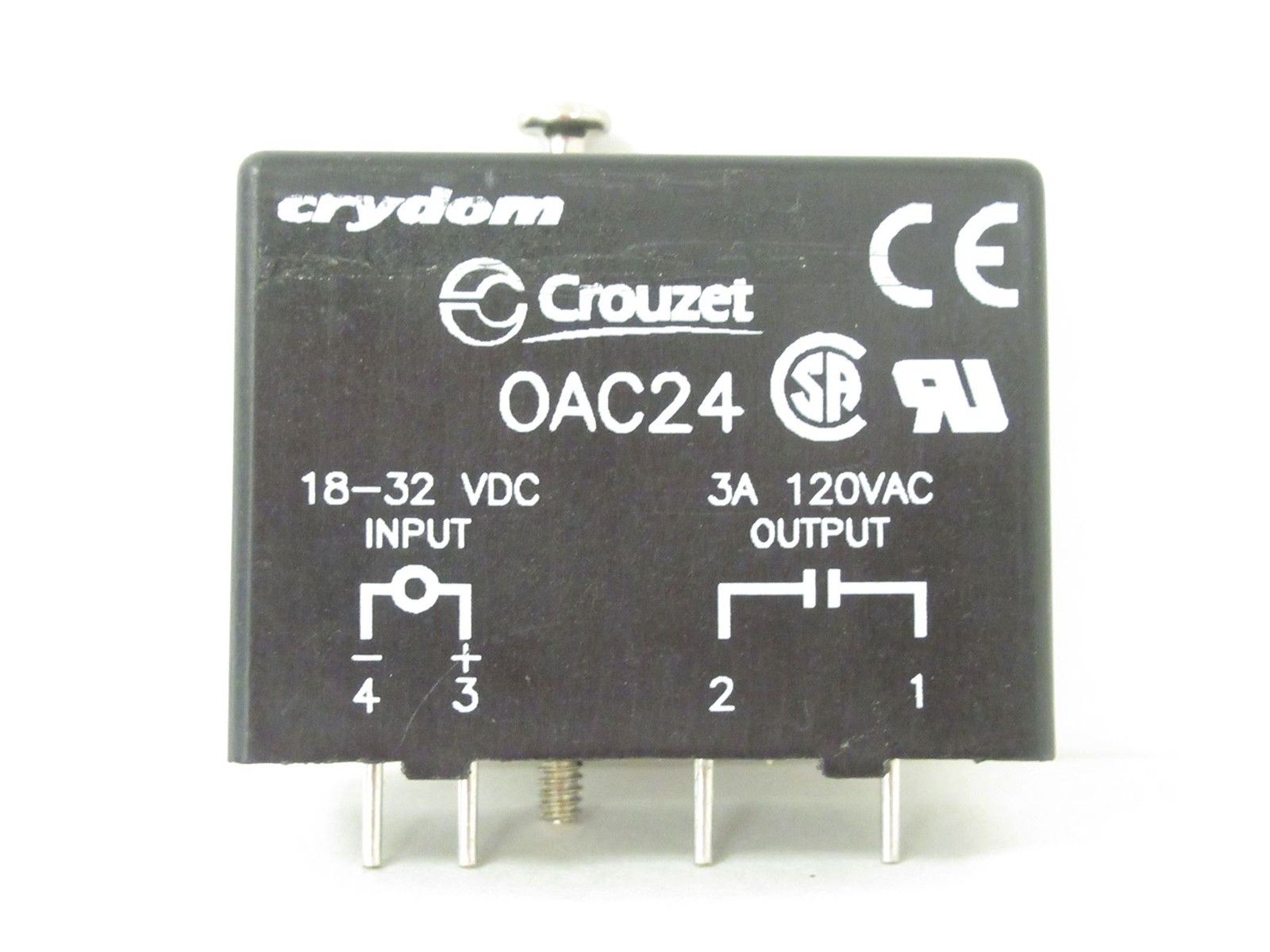 225826 New-No Box; Crouzet OAC24 Relay Module; 120VAC; 3A; 18-32VDC Input