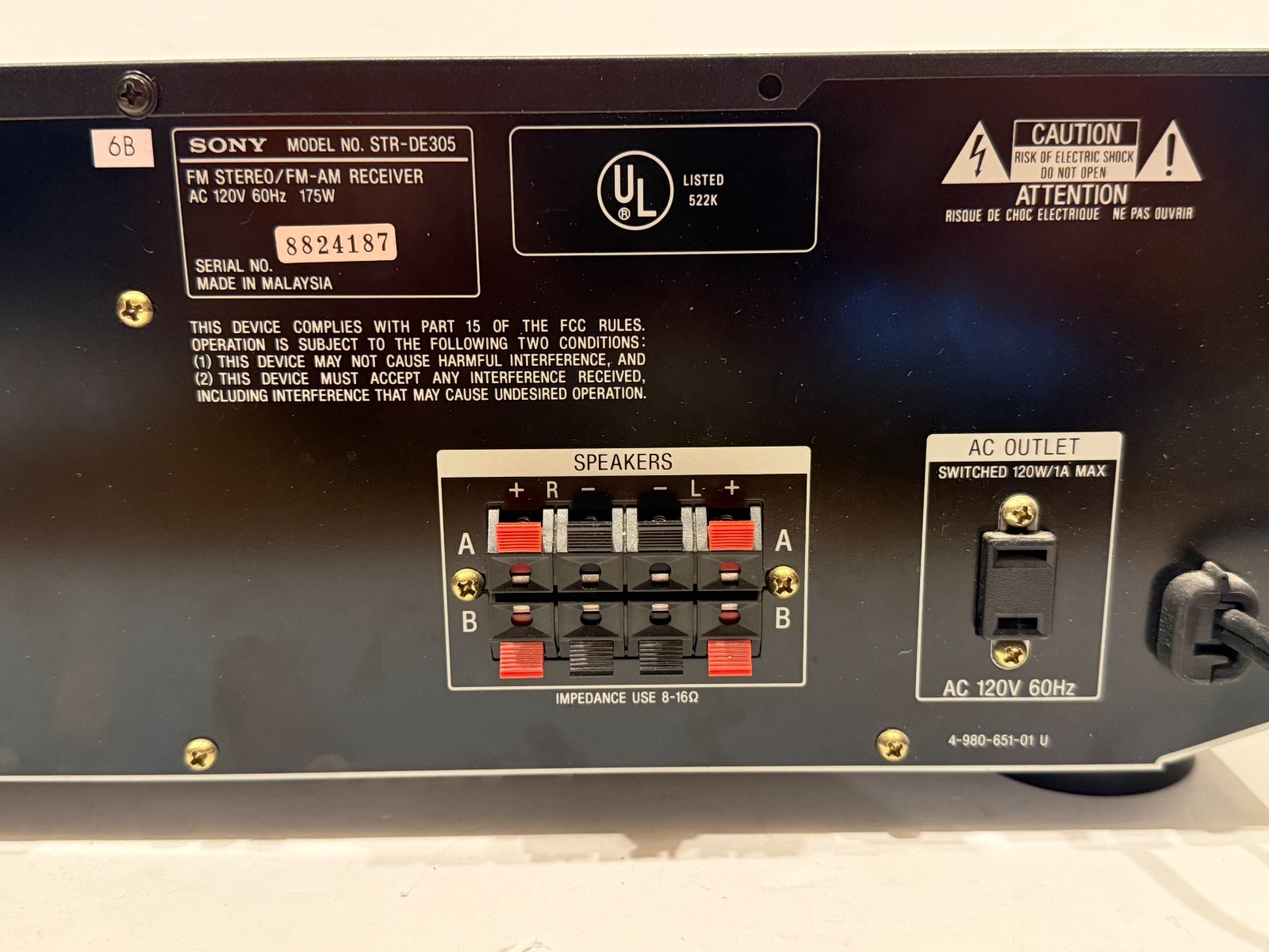 Sony STR-DE305 100W Stereo Receiver Bundle OEM RM-U264 Remote Tested Working