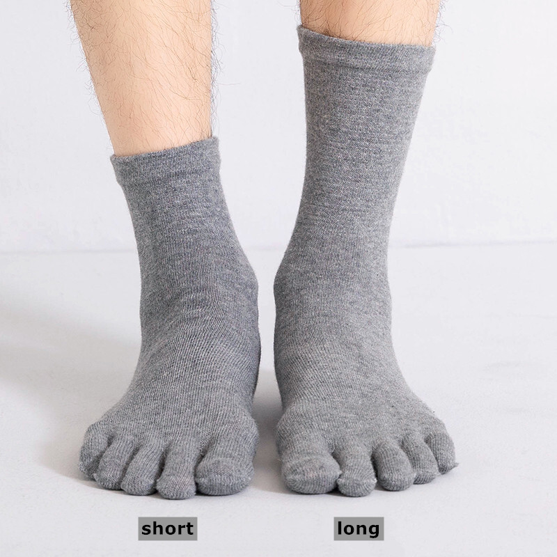 5Pack Men 100% Cotton Crew Ankle Athletic Five Finger toe Sport Black Socks 7-11