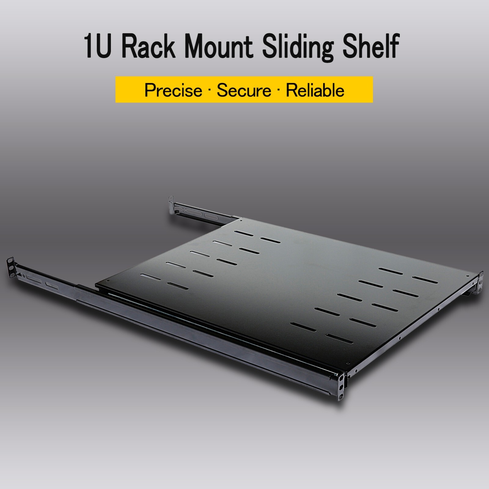 Sliding Fixed Rack Server Shelf 1U 19" 4 Post Rack Mount-Adjustable 24"-32"