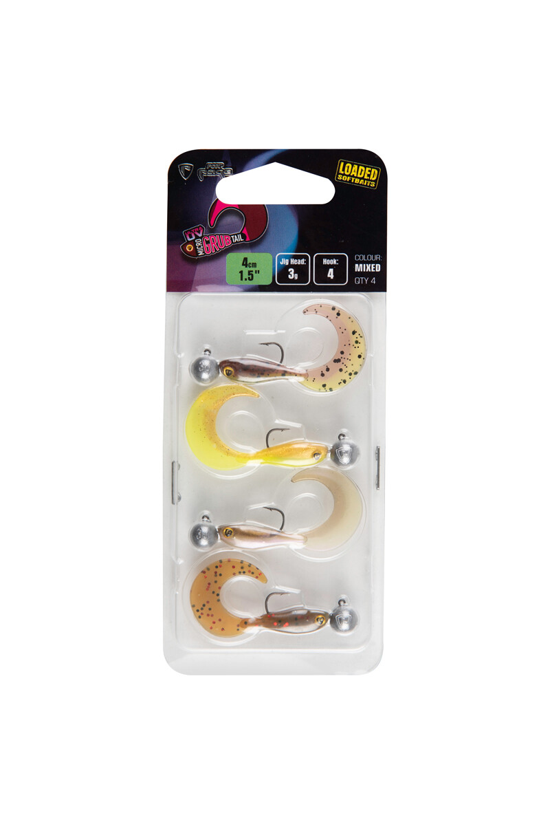 FOX Rage ULTRA UV LOADED Mixed Micro Grub Tail Lures - NMC042