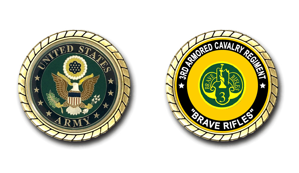 3rd Armored Cavalry Regiment "Brave Rifles" US Army Challenge Coin
