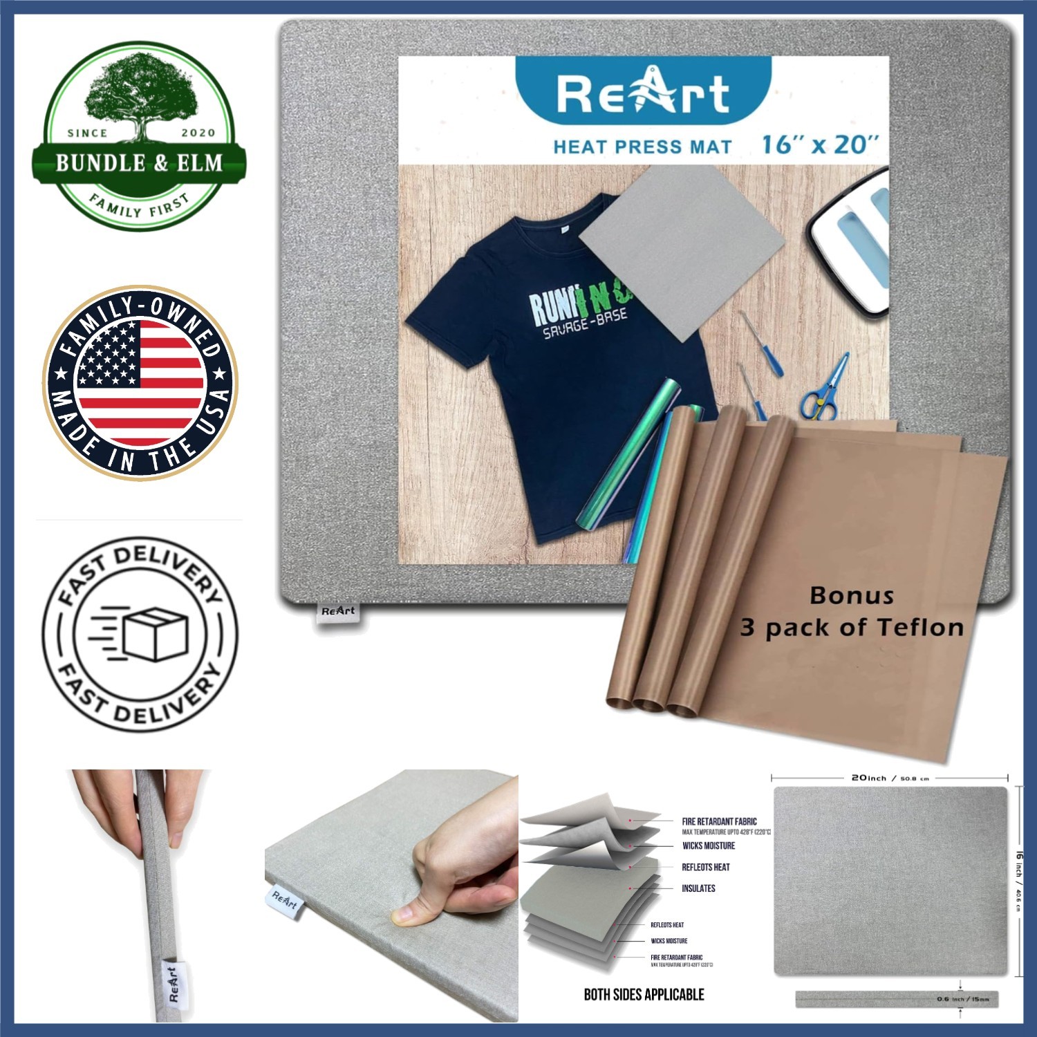 Heat Press Mat 16" x 20" for DIY Projects - Suitable for Various Materials