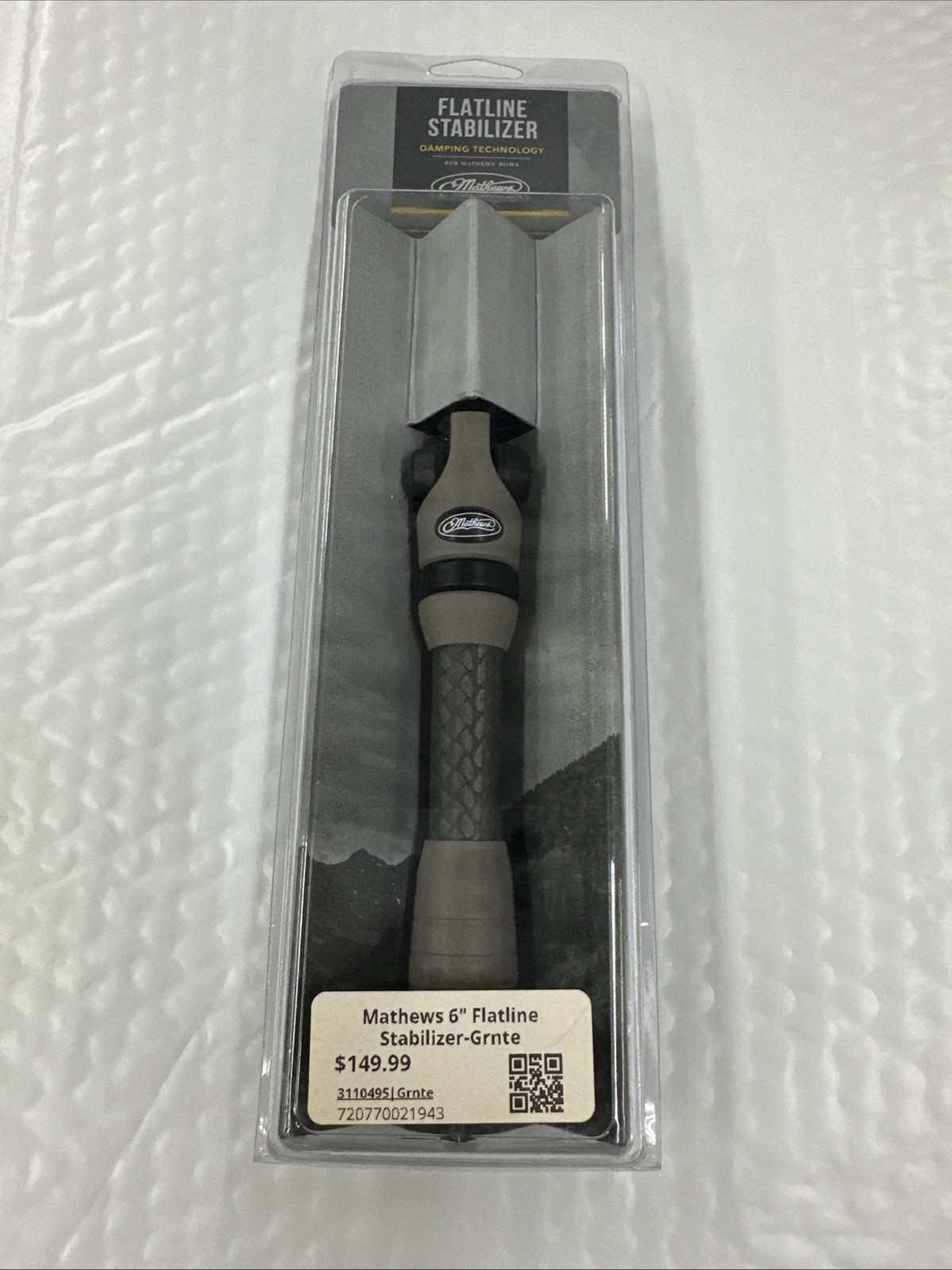 Mathews Flatline Bow Stabilizer- 6” Flat Line - Granite Finish - Item 4201