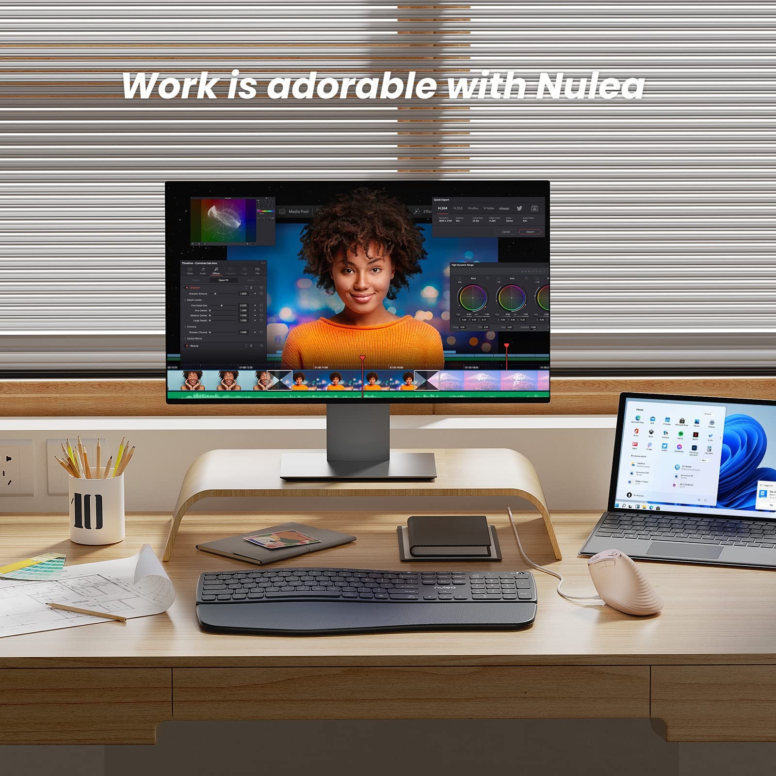 M504 Wired Vertical Mouse, USB Ergonomic Optical Mouse with 4 Adjustable DPI,...