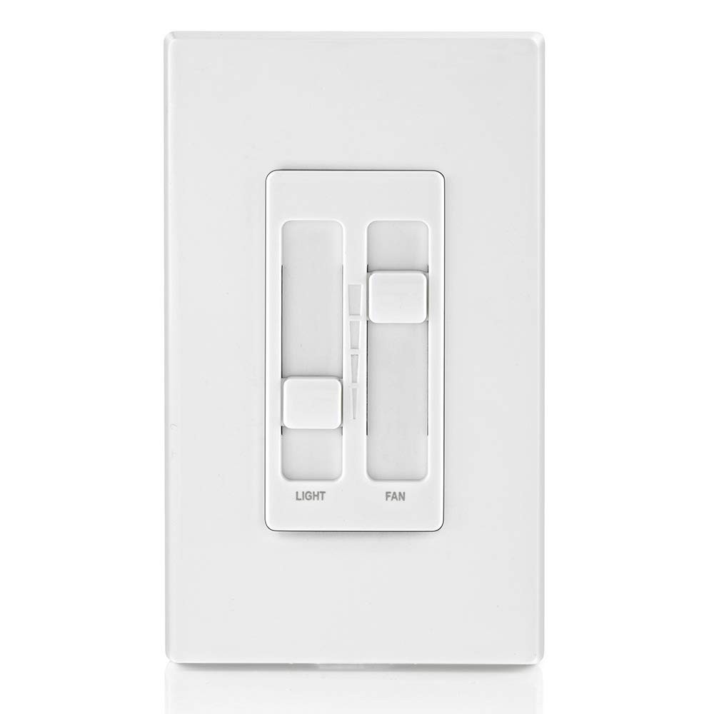 Convenient Dual Control Fan & Light Dimmer Switch - White, 150W LED Rated