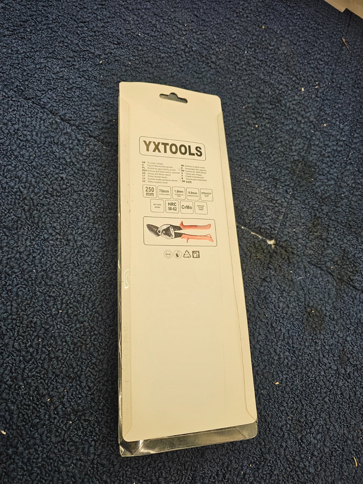YXTOOLS Aviation Left Snips 250mm, 70mm Cutting Length Straight Cut CrMo