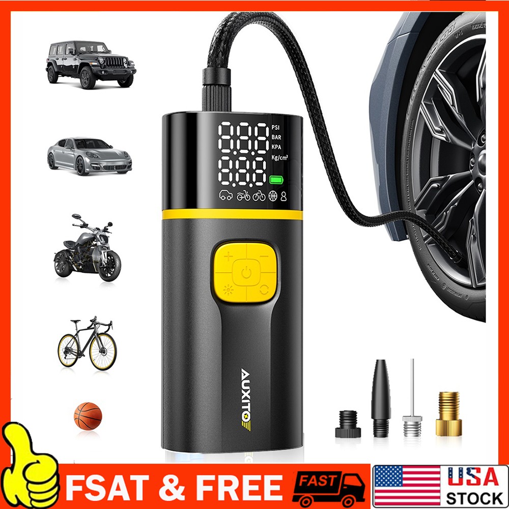 150 PSI Air Compressor Inflator Tire Fit Car Moto Bike Tires Air Pump Portable