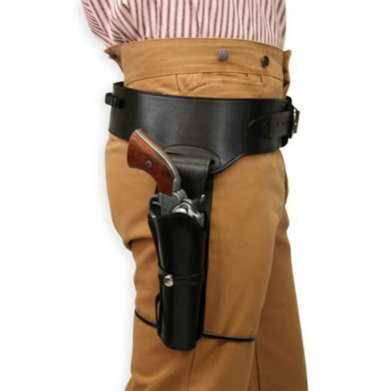Retro Western Cowboy PU Leather Gun Holster Tooled Revolver Pistol Belt Punk*