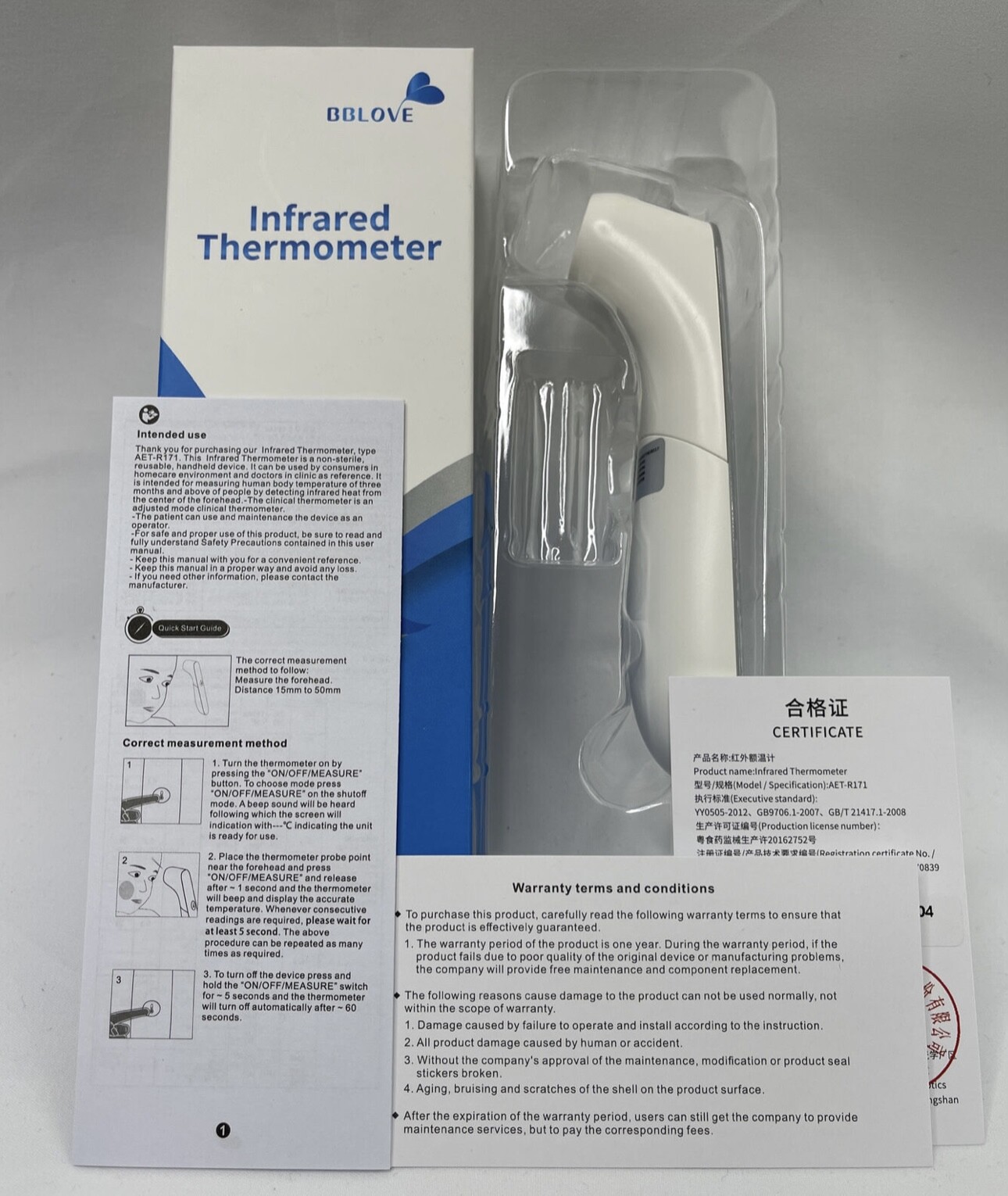 1-3PK BBLOVE Infrared Forehead Thermometer NonContact Digital Accurate Instant