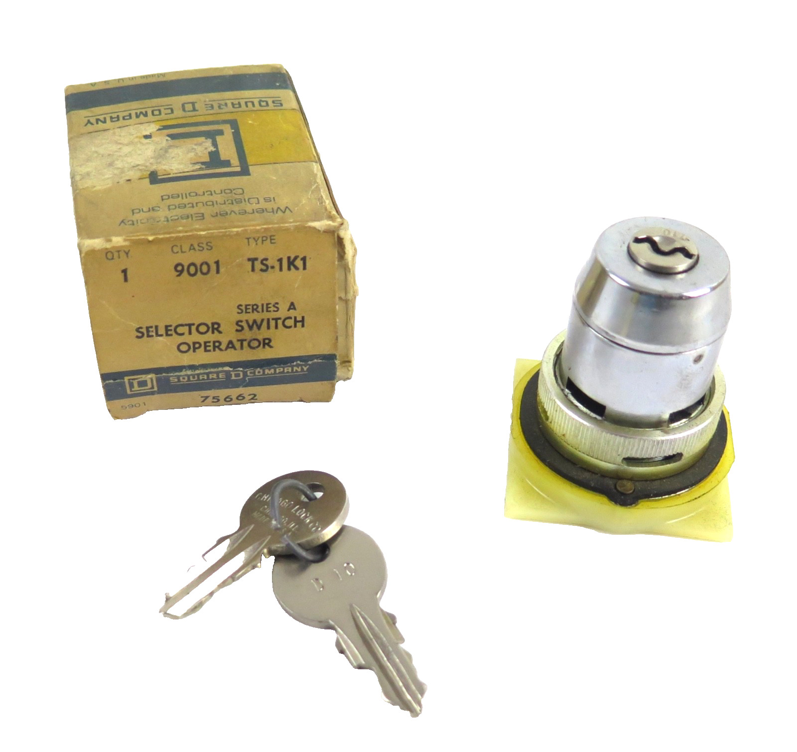 Square D 9001 TS1K1 Key Operated Selector Switch 9001TS1K1 - New Surplus