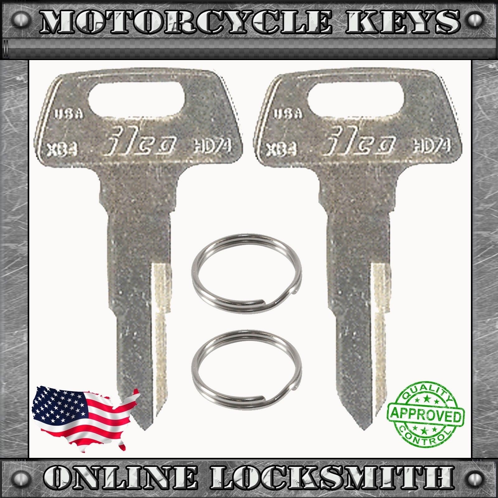 New Pair of Uncut Key Blanks For Honda Motorcycles 1983+ Keyway X84 / HD74